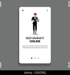 Illustration du vecteur boissons de la livraison de service en ligne du restaurant Illustration de Vecteur