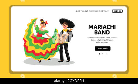Mariachi Band, musique et danse vectorielle Illustration de Vecteur