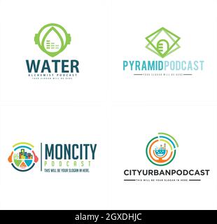 Ensemble moderne de balado urbain logo de la ville Illustration de Vecteur