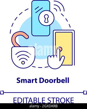 Icône de concept de sonnette intelligente Illustration de Vecteur