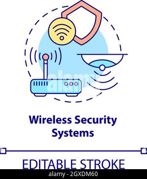Icône de concept des systèmes de sécurité sans fil Illustration de Vecteur