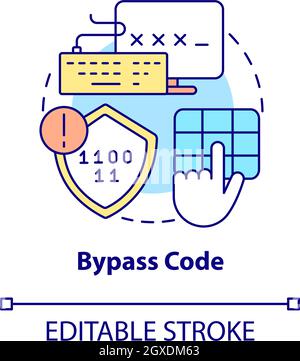 Icône de concept de code de contournement Illustration de Vecteur