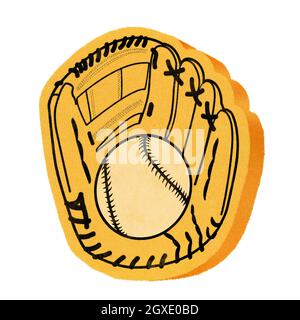 Main de mousse de baseball isolée sur blanc Banque D'Images