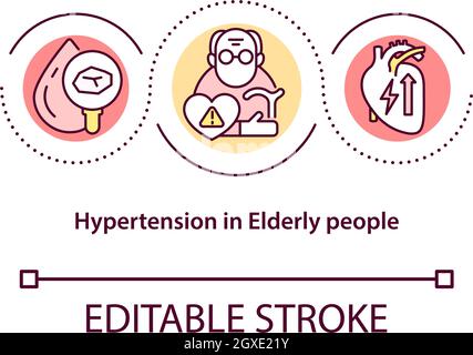 Hypertension chez les personnes âgées icône concept Illustration de Vecteur