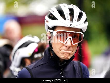 Lizzie Deignan de l'équipe Trek - Segafredo au début de la deuxième étape de l'AJ Bell Women's Tour à Walsall, Royaume-Uni. Date de la photo: Mardi 5 octobre 2021. Banque D'Images