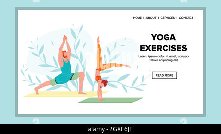 Exercices de yoga exercice de l'homme et de la femme vecteur Illustration de Vecteur