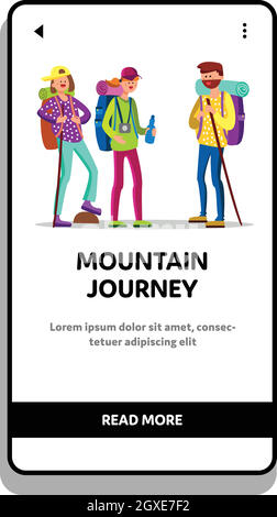 Illustration de Mountain Journey et Extreme Adventure Vector Illustration de Vecteur