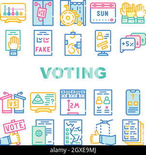 Vote et élections Collection Icons Set Vector Illustration de Vecteur