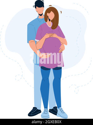 Illustration du vecteur de la famille Jeune couple enceinte Illustration de Vecteur