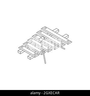 Icône xylophone dans un style 3D isométrique isolé sur fond blanc Banque D'Images