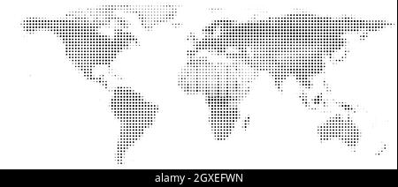 carte topographique du monde en demi-ton simplifié, illustration vectorielle Illustration de Vecteur