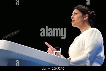 5 octobre 2021, Manchester, Londres. Conférence du Parti conservateur Manchester, Royaume-Uni, 5 octobre 2021, . La Conférence du Parti conservateur. PRITI PATEL, 2021. Crédit: Allstar Picture Library Ltd/Alamy Live News, The Conservative Party Conference, 2021 crédit: Allstar Picture Library Ltd/Alamy Live News crédit: Allstar Picture Library Ltd/Alamy Live News. Crédit : Allstar Picture Library Ltd/Alay Live News. Crédit : Allstar Picture Library Ltd/Alay Live News Banque D'Images