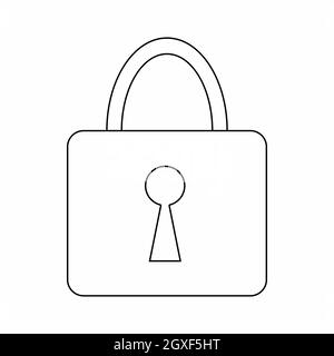 Icône en forme de ligne fine isolée sur fond blanc Banque D'Images
