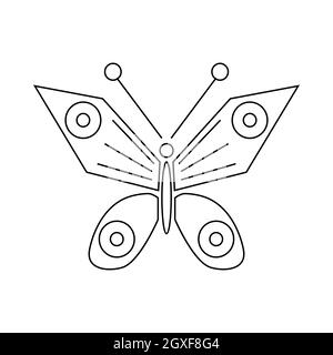 Icône en forme de papillon isolée sur fond blanc Banque D'Images