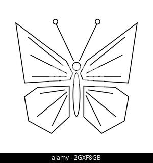 Icône en forme de papillon isolée sur fond blanc Banque D'Images