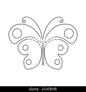 Icône en forme de papillon isolée sur fond blanc Banque D'Images