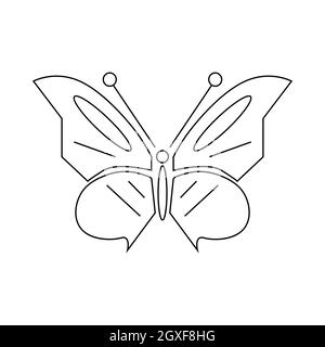Icône en forme de papillon isolée sur fond blanc Banque D'Images