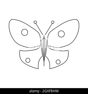 Icône en forme de papillon isolée sur fond blanc Banque D'Images
