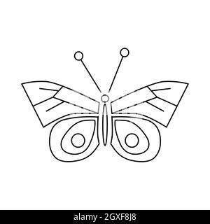 Icône en forme de papillon isolée sur fond blanc Banque D'Images
