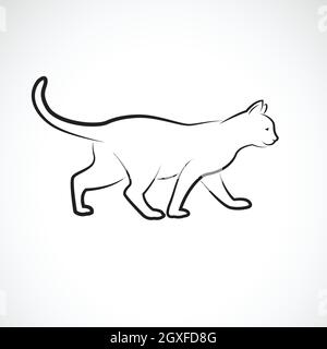 Vecteur de la marche de chat sur fond blanc. Animaux de compagnie. Animaux. Logo ou icône Cat. Illustration vectorielle superposée facile à modifier. Illustration de Vecteur