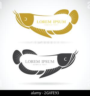 Image vectorielle du poisson arowana sur fond blanc. Illustration vectorielle superposée facile à modifier. Animaux sauvages. Animaux de ferme. Illustration de Vecteur