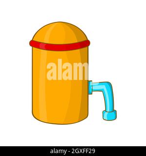 Barillet avec icône de robinet en style de dessin animé isolé sur fond blanc. Production du symbole de la bière Banque D'Images