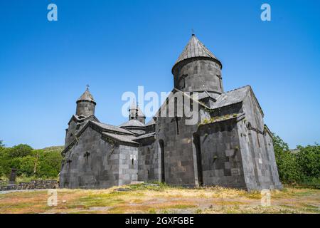 Monastère de Tegher du XIIIe siècle à Aragotsotn province en Arménie Banque D'Images