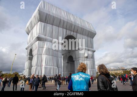 Arc de Triomphe enveloppé, pièce d'art Christo Banque D'Images