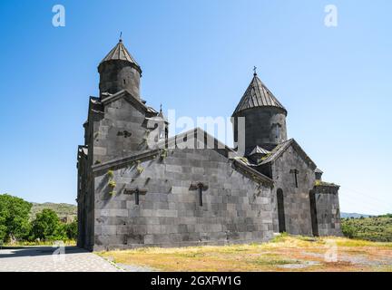 Monastère de Tegher du XIIIe siècle à Aragotsotn province en Arménie Banque D'Images