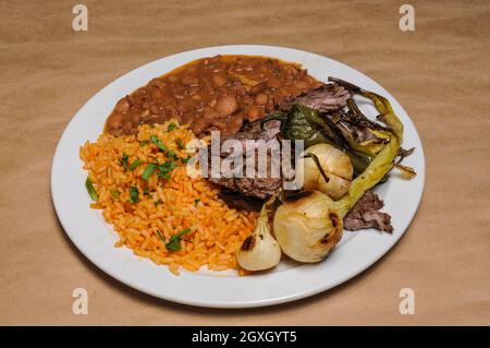 Plat mexicain connu sous le nom de carne asada Banque D'Images