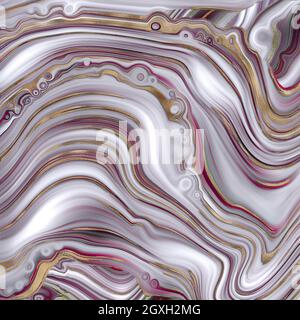 Arrière-plan abstrait agate marbre dans le rouge pastel, texture fausse pierre, tendance rouge rose blanc marbling effet avec des veines d'or, créatif agate, artistique ma Banque D'Images