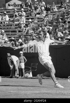 John Newcombe, Australian Open 1976, semi-finales, Kooyong Lawn tennis Club, 26 Dez.1975 - 4 janv. 1976, Melbourne. Banque D'Images