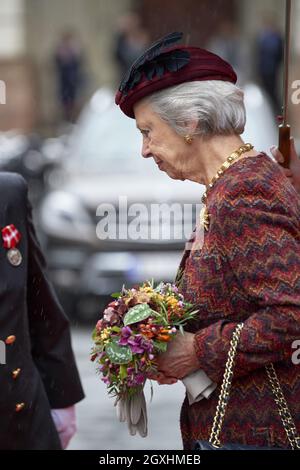 La famille royale danoise assiste à l'ouverture du Parlement danois, à Copenhague, au Danemark, le 05 octobre 2021. Une partie de la famille royale danoise assiste au discours d'ouverture du Parlement danois (Folketinget) le jour de l'ouverture, des représentants de la famille royale arrivent au Folketinget le matin. Ils sont toujours reçus par le Président du Folketinget, qui les accueille devant l'entrée du Palais Christiansborg et du bâtiment du gouvernement à Copenhague. Credit: Abaca Press/Alay Live News Banque D'Images