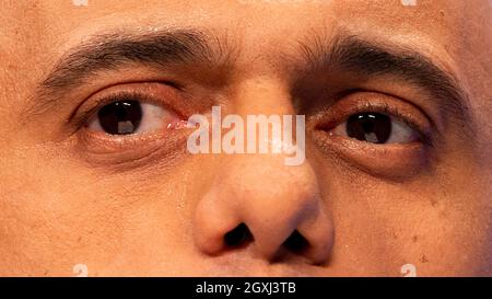 Manchester, Angleterre, Royaume-Uni. 5 octobre 2021. PHOTO : le député de Sajid Javid, secrétaire d'État à la Santé et aux soins sociaux, a prononcé un discours clé lors de la conférence. Scènes pendant la Conférence du parti conservateur #CPC21. Crédit : Colin Fisher/Alay Live News Banque D'Images