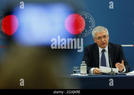 Rome, Italie. 05e octobre 2021. Le ministre de l'économie Daniele Franco assiste à une conférence de presse après le cabinet du ministre.Rome (Italie), 5 octobre 2021 photo Samantha Zucchi Insidefoto crédit: Insidefoto srl/Alay Live News Banque D'Images