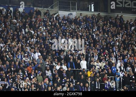 Audience du match du dimanche à Allsvenskan entre IFK Norrköping-Hammarby IF à Platinumcars Arena, Norrköping, Suède, 3 octobre 2021. Banque D'Images