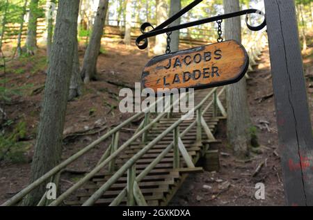 Le célèbre escalier en échelle Jacobs à Victoria Park, Truro, Nouvelle-Écosse, Canada. Banque D'Images