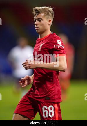 Jack Bearne de Liverpool lors du Trophée Papa John's, match du Northern Group D au stade de l'Université de Bolton, Royaume-Uni. Date de la photo: Mardi 5 octobre 2021. Banque D'Images