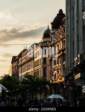 Ville de Belgrade juste avant le coucher du soleil Banque D'Images