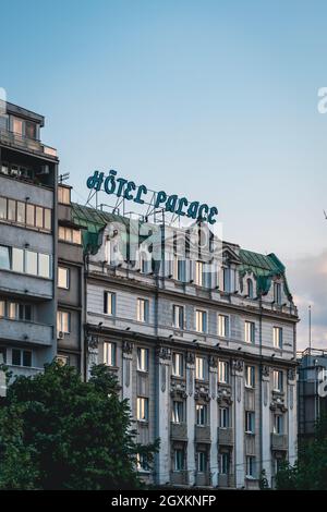 Ville de Belgrade juste avant le coucher du soleil Banque D'Images