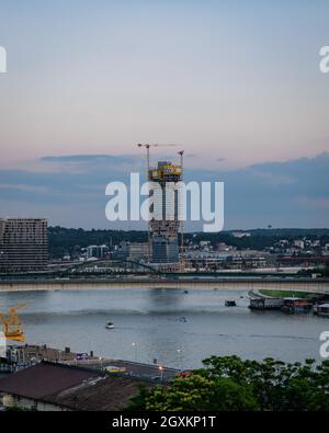 Ville de Belgrade juste avant le coucher du soleil Banque D'Images