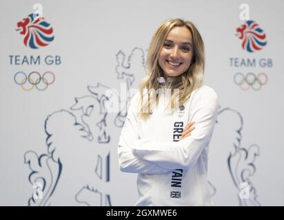 Photo du dossier datée du 30-06-2021 d'Elinor Barker lors d'une séance de mise en scène pour les Jeux Olympiques de Tokyo 2020 au NEC de Birmingham, Royaume-Uni. Date de publication : le mardi 5 octobre 2021. Banque D'Images