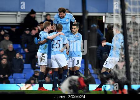 Gabriel Jesus de Manchester City célèbre le deuxième but de son camp du jeu Banque D'Images