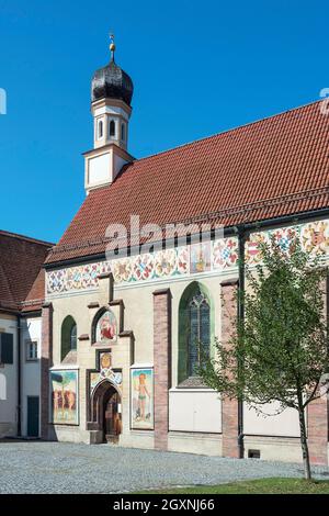 Chapelle dans la cour du Palais de Blutenburg, Obermenzing, Munich, haute-Bavière, Bavière,Allemagne Banque D'Images