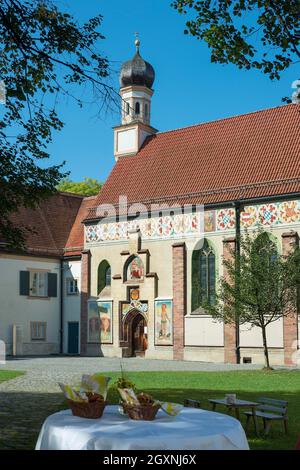 Chapelle dans la cour du Palais de Blutenburg, Obermenzing, Munich, haute-Bavière, Bavière,Allemagne Banque D'Images