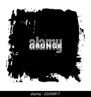 Arrière-plan grunge de peinture noire.Texture du vecteur de coloration.Isolé.Tracé de forme vectoriel.Élément sale moderne et flatté pour un effet salopant Illustration de Vecteur