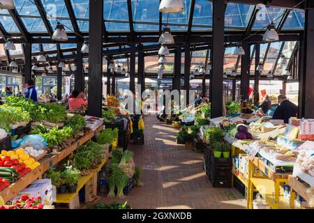 Nouveau Bazar, marchés, Tirana, Albanie Banque D'Images