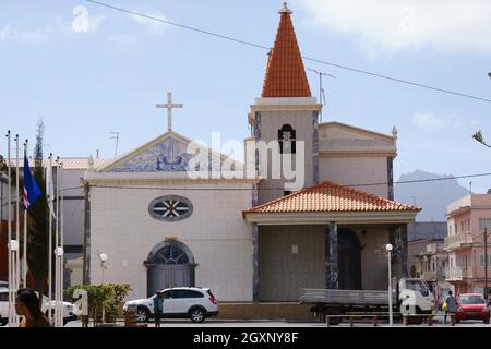 Eglise, Igreja Nossa Senhora de Fatima, Assomada, île de Santiago, Cap-Vert Banque D'Images