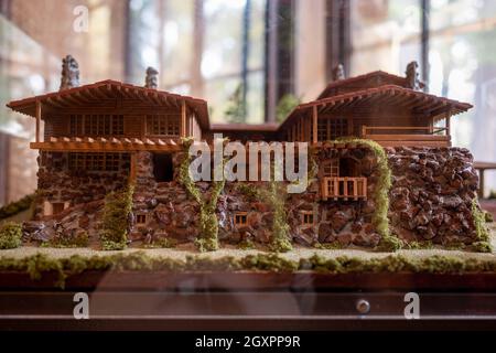 Maquete of the Wolf House, parc national Jack London.Jack London était le célèbre auteur californien de White Fang et de l'appel de la nature, State Park, ainsi Banque D'Images