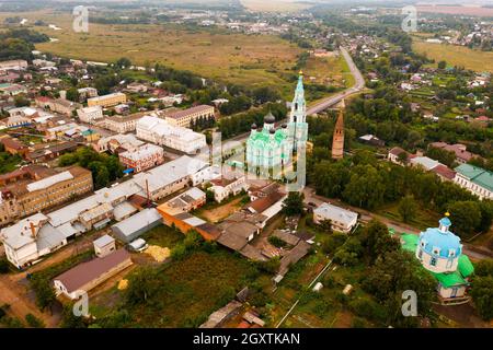 Église de la Trinité à Yaransk, Russie, vue aérienne Banque D'Images